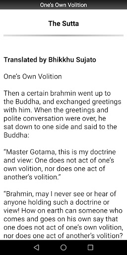 One’s Own Volition Sutta Screen 2