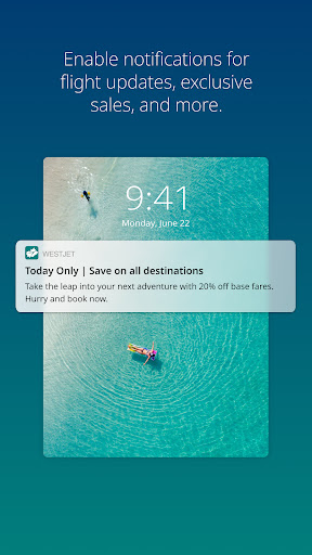 Screenshot of WestJet