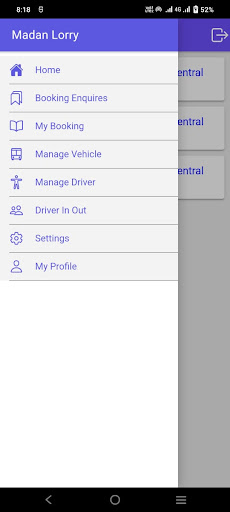 Android application Madan Lorry screenshort