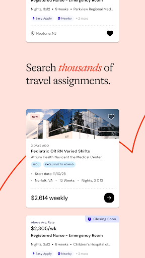 Nomad: Travel Healthcare Jobs Screen 2