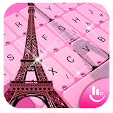 Pink Girl Eiffel Tower Keyboard Theme icon