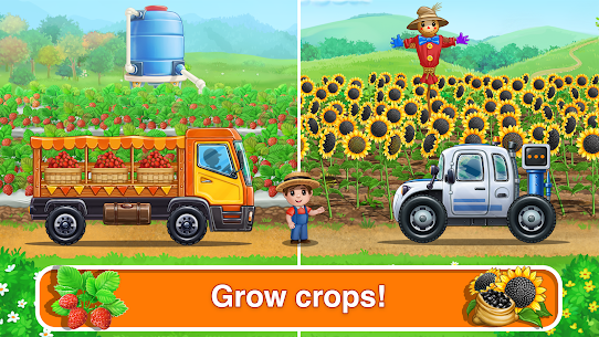 Tractor, car: kids farm games 3