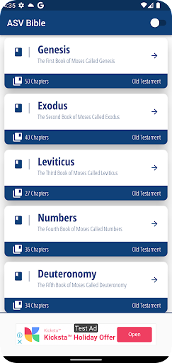 Android application ASV Bible screenshort