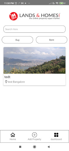 Android application LandsNHomes screenshort