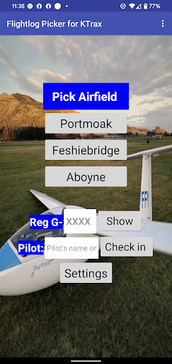 Android application Flight log shortcut screenshort