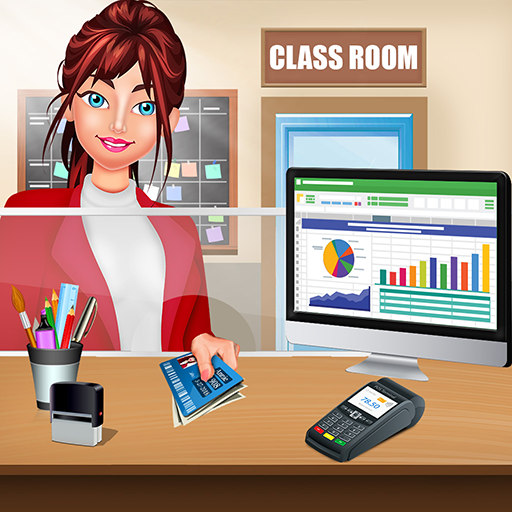 High School Pro Cashier Girl Logo