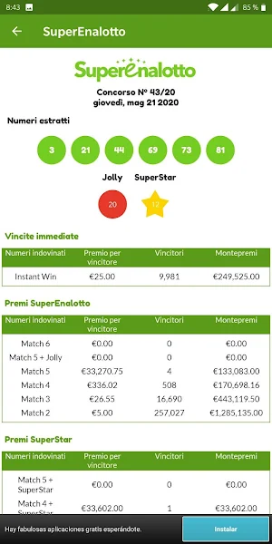 Risultati della Lotteria Italia screenshot 8