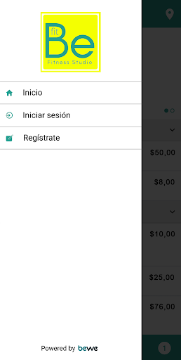 Android application FitBe Fitness Studio screenshort
