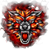 great wolf theme flaming wallpaper&DIY icon icon