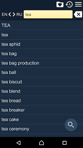 Android application English-Russian Dictionary screenshort