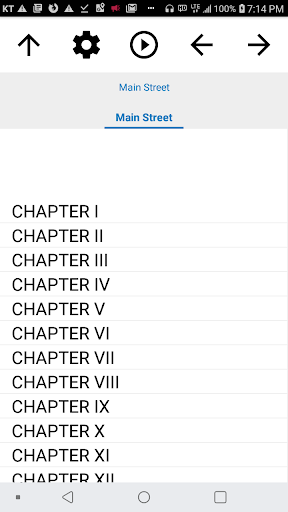 Android application Book, Main Street screenshort