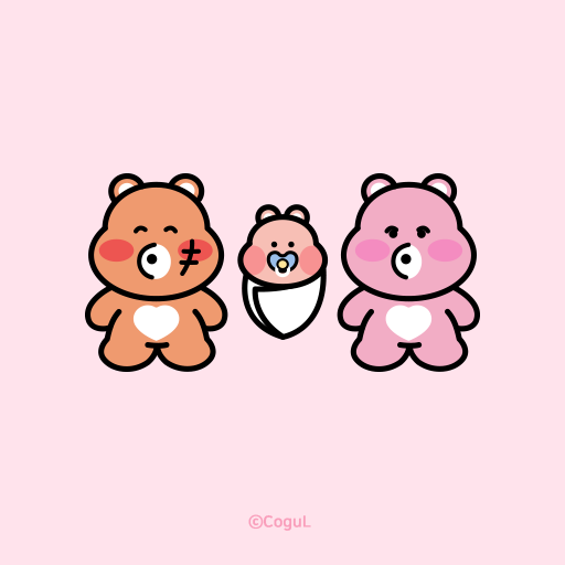 카카오톡 테마 - 곰 세마리_핑크 logo
