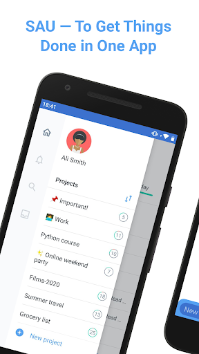Android application SAU: Task & project tracker screenshort