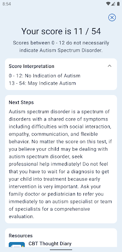Autism Test (Child) Screen 3