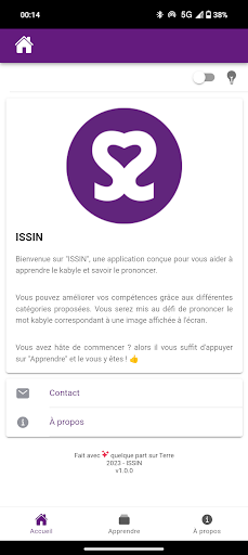 Android application ISSIN - Apprendre une langue screenshort