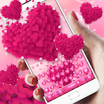 Cover Image of Скачать Pink love Heart keyboard 10001001 APK