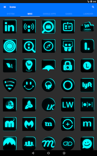 Flat Black and Cyan Icon Pack ✨Free✨