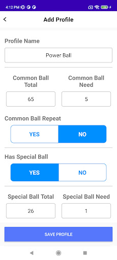 Android application Random Lottery screenshort