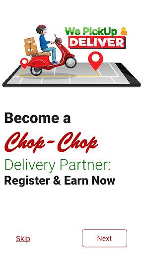 Android application Chop-Chop Delivery Partner screenshort