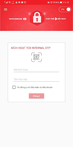 Android application TCB INT OTP screenshort