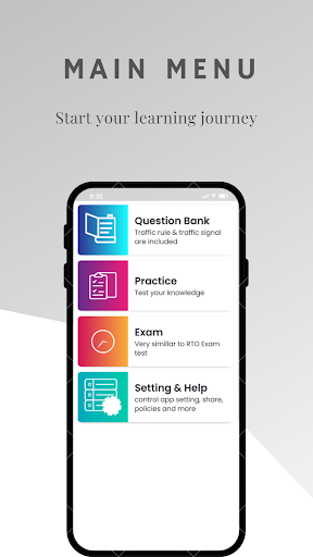 Android application LL exam prep app for RTO Exam screenshort