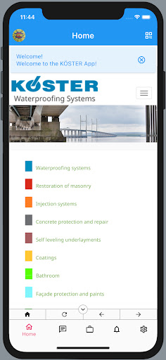 Android application Koster Waterproofing screenshort