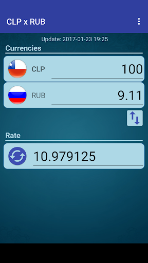 Android application Chile Peso x Russian Ruble screenshort