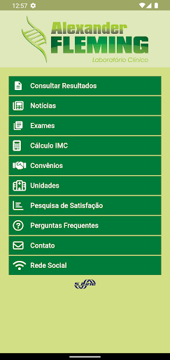 Android application Laboratório Alexander Fleming screenshort