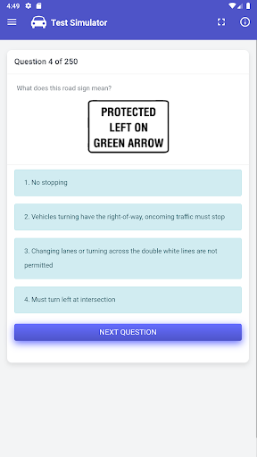 Utah DMV Permit Test Screen 2