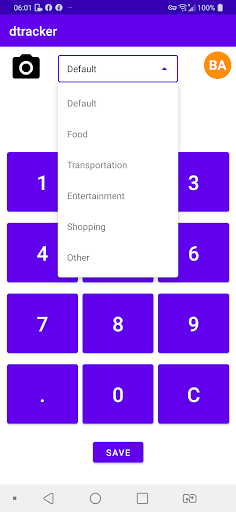 Android application dtracker screenshort