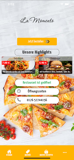 Android application Pizza La Momento screenshort