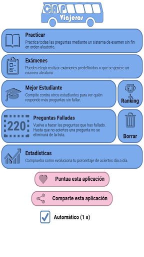 Android application Examen CAP Viajeros España DGT screenshort