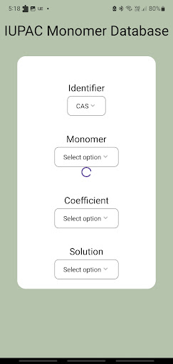 Android application IUPAC Monomer Database screenshort