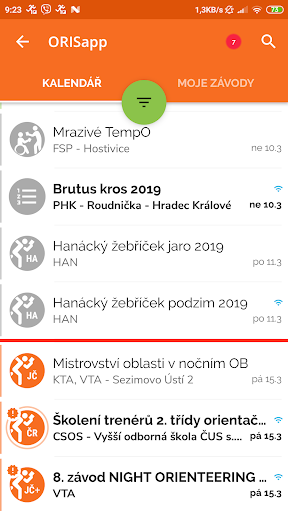 Android application ORISapp screenshort