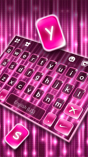Pink Neon Drops Keyboard Backg Screen 2
