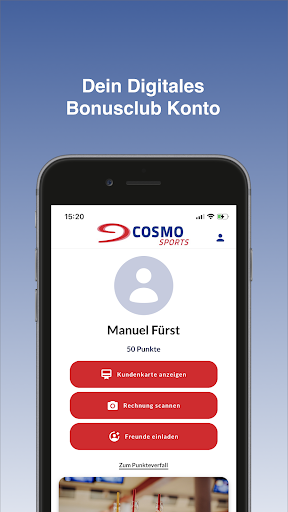 Android application Cosmo Sports screenshort