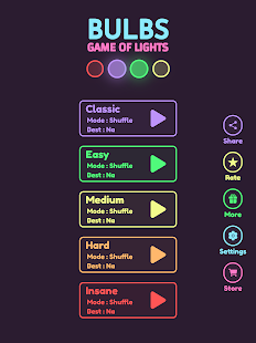 Bulbs - A game of lights Screenshot