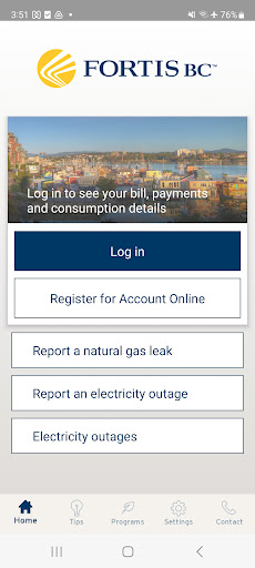 Android application FortisBC QA screenshort
