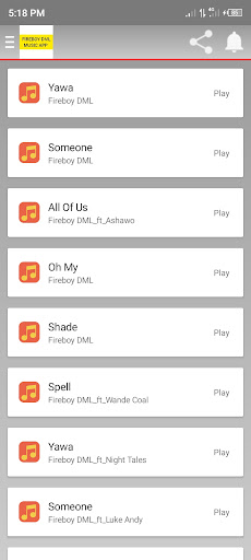 Fireboy DML Songs Screen 2