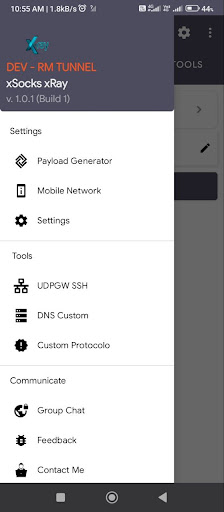 Android application xSocks xRay (SSH/SSL/UDP/DNS) screenshort