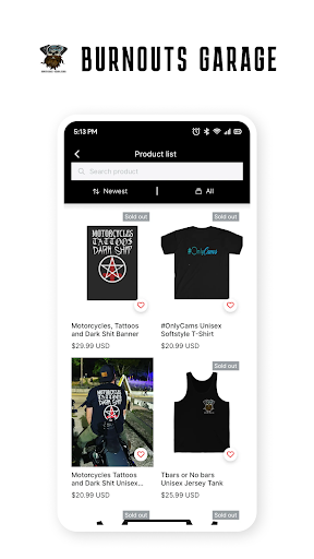 Burnouts Garage Apparel