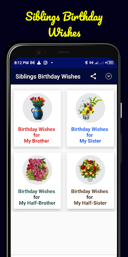Android application Birthday Wishes for Siblings screenshort