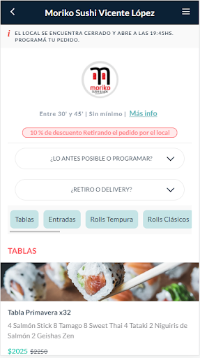 Moriko Sushi Screen 2