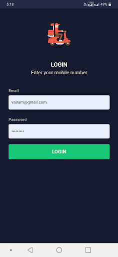 Android application Wouldbe Delivery Partner screenshort