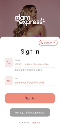 Android application Glam Express screenshort