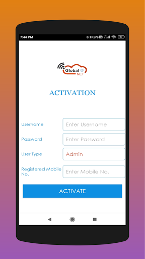 Android application Global NET Admin screenshort