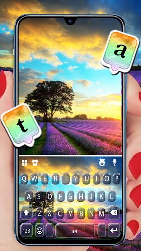 Android application Lavender Sunset Keyboard Backg screenshort