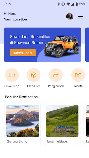 Android application Jeep Bromo Online screenshort