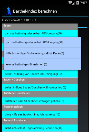 Barthel-Index Screen 2