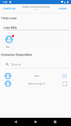 Android application ShareLists screenshort